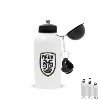 ΠΑΟΚ, Metal water bottle, White, aluminum 500ml