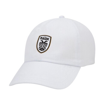 ΠΑΟΚ, Καπέλο Ενηλίκων Baseball Λευκό 5-φύλλο (POLYESTER, ΕΝΗΛΙΚΩΝ, UNISEX, ONE SIZE)