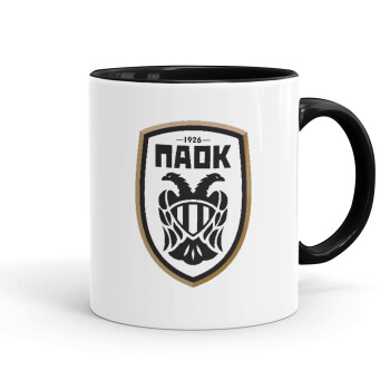ΠΑΟΚ, Mug colored black, ceramic, 330ml