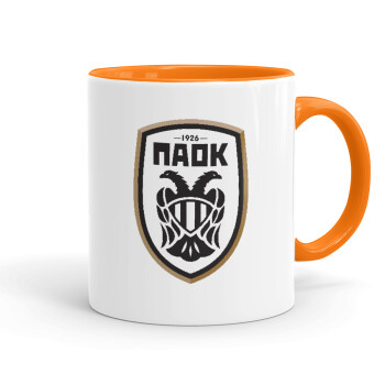 ΠΑΟΚ, Mug colored orange, ceramic, 330ml