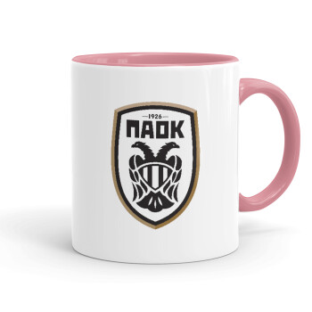 ΠΑΟΚ, Mug colored pink, ceramic, 330ml