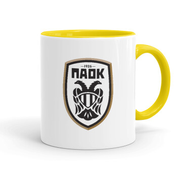 ΠΑΟΚ, Mug colored yellow, ceramic, 330ml