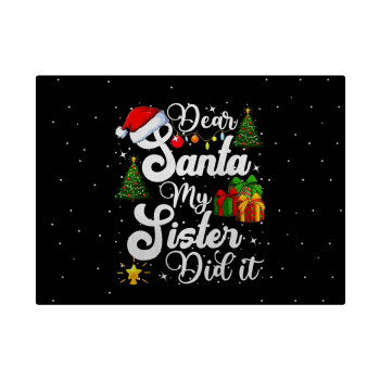 Dear santa my Sister Did it, Επιφάνεια κοπής γυάλινη (38x28cm)