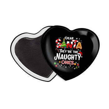 Dear santa they're the naughty , Μαγνητάκι καρδιά (57x52mm)