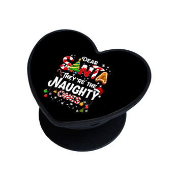 Dear santa they're the naughty , Phone Holders Stand  καρδιά Μαύρο Βάση Στήριξης Κινητού στο Χέρι