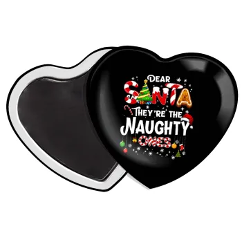 Dear santa they're the naughty , Μαγνητάκι καρδιά (57x52mm)