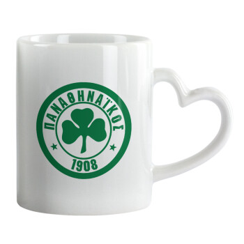 ΠΑΟ Παναθηναϊκός, Mug heart handle, ceramic, 330ml