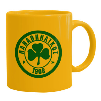 ΠΑΟ Παναθηναϊκός, Ceramic coffee mug yellow, 330ml (1pcs)