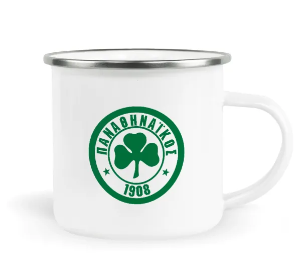 ΠΑΟ Παναθηναϊκός — Metallic enamel cup white 360ml