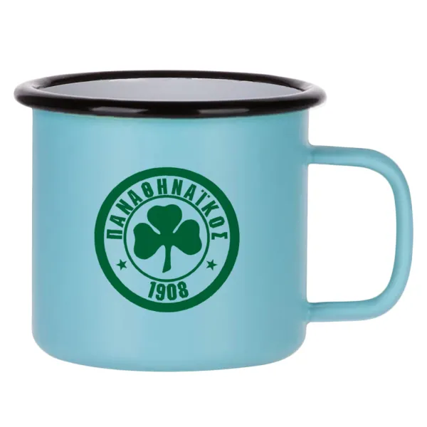 ΠΑΟ Παναθηναϊκός — Metal enamel mug, matte light blue, 360ml