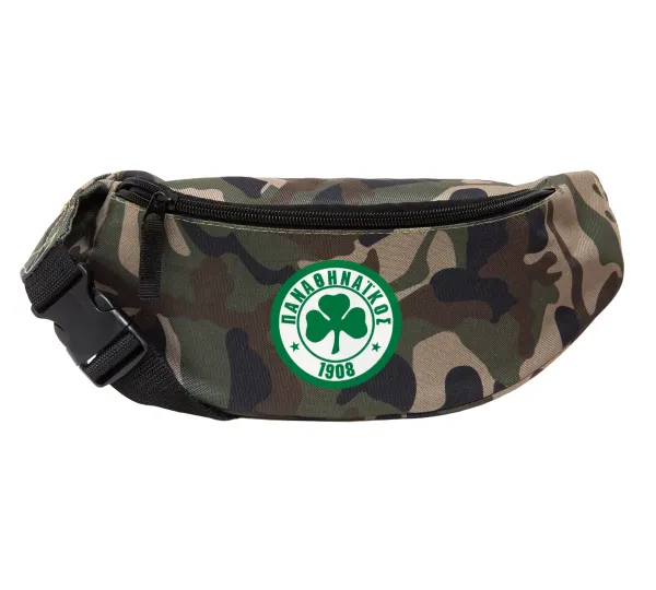 ΠΑΟ Παναθηναϊκός — Unisex waist bag (banana) in Jungle camouflage color with 2 pockets