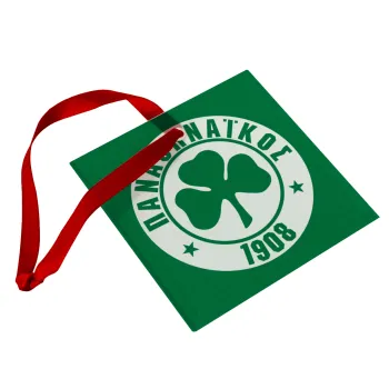 ΠΑΟ Παναθηναϊκός, Christmas ornament, glass square ornament 9x9cm
