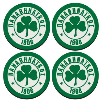 ΠΑΟ Παναθηναϊκός, SET of 4 round wooden coasters (9cm)