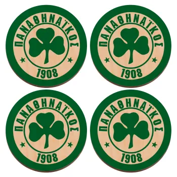 ΠΑΟ Παναθηναϊκός, ΣΕΤ x4 Σουβέρ ξύλινα στρογγυλά plywood (9cm)