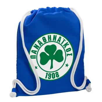 ΠΑΟ Παναθηναϊκός, Backpack pouch GYMBAG Blue, with pocket (40x48cm) & thick cords