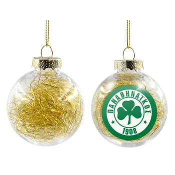 ΠΑΟ Παναθηναϊκός, Transparent Christmas tree ball ornament with gold filling 8cm