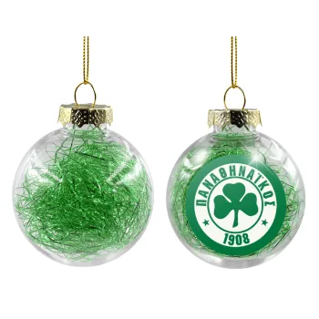 ΠΑΟ Παναθηναϊκός, Transparent Christmas tree ball ornament with green filling 8cm