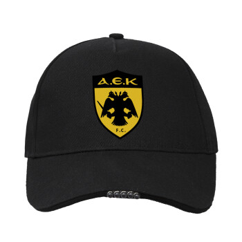 ΑΕΚ, Work & Activity LED Light Cap – Perfect for Night & Low Light Conditions (100% COTTON, ADULT, UNISEX)