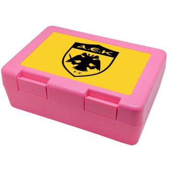 ΑΕΚ, Children's cookie container PINK 185x128x65mm (BPA free plastic)