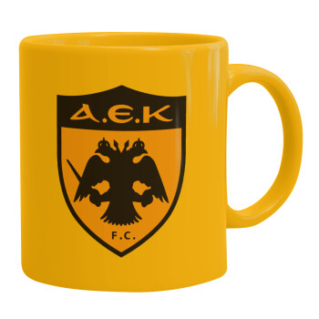ΑΕΚ, Ceramic coffee mug yellow, 330ml (1pcs)
