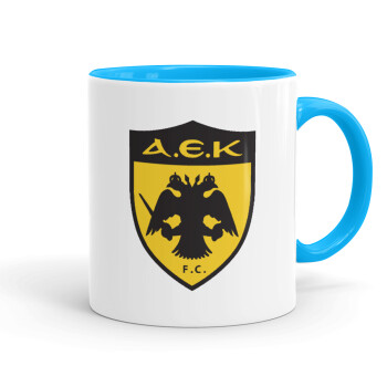 ΑΕΚ, Κούπα χρωματιστή γαλάζια, κεραμική, 330ml