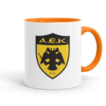 ΑΕΚ, Mug colored orange, ceramic, 330ml