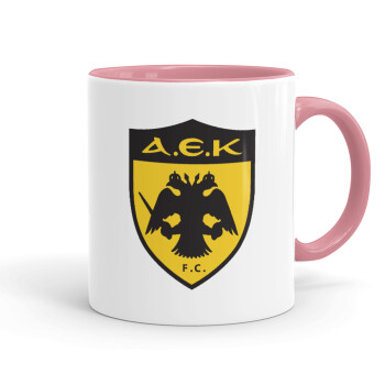 ΑΕΚ, Mug colored pink, ceramic, 330ml