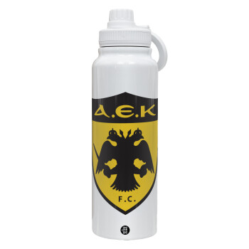 ΑΕΚ, 1L Stainless Steel Thermal Bottle with Phone Holder & Double Wall Insulation