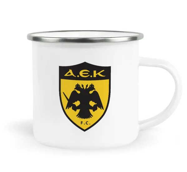 ΑΕΚ — Metallic enamel cup white 360ml