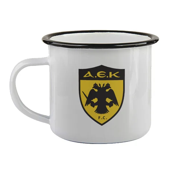 ΑΕΚ — Enamel mug with black rim, 360ml