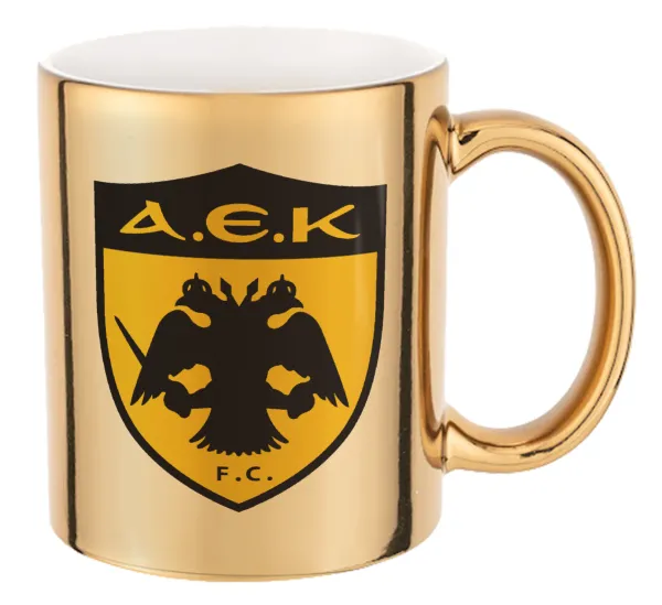 ΑΕΚ — Mug ceramic, gold mirror, 330ml