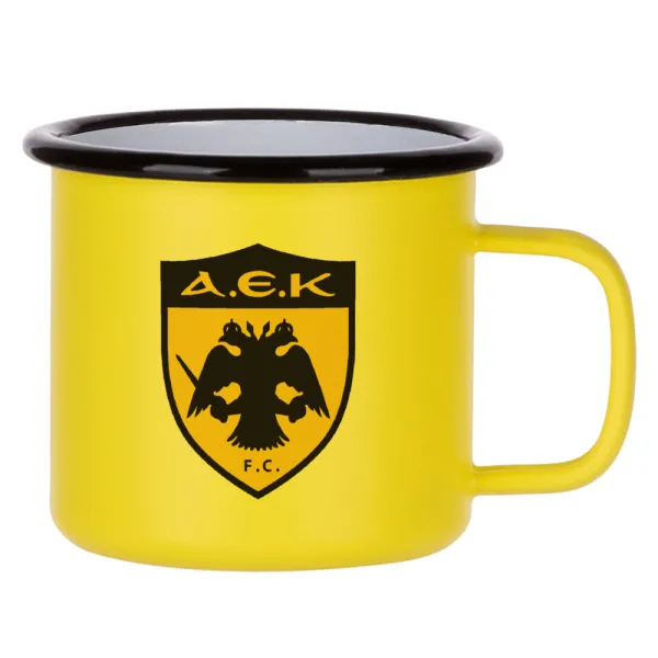 ΑΕΚ — Metallic enamel MATT Yellow cup 360ml