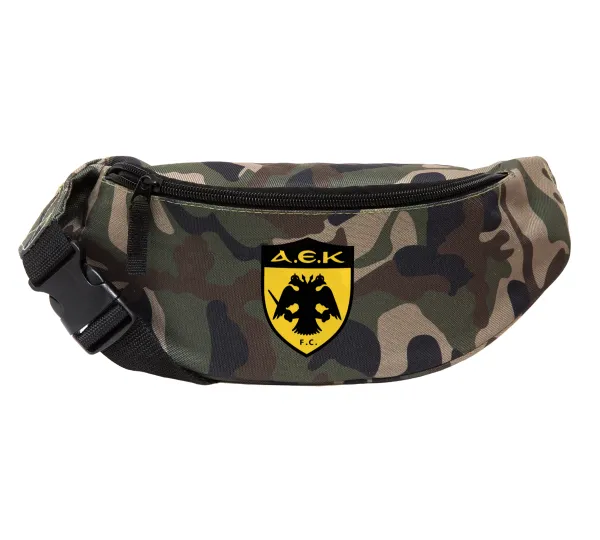 ΑΕΚ — Unisex waist bag (banana) in Jungle camouflage color with 2 pockets