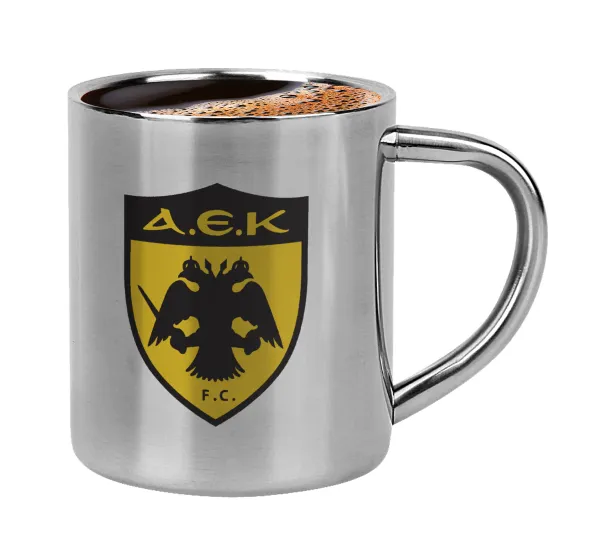 ΑΕΚ — Double-wall metal cup for espresso (220ml)