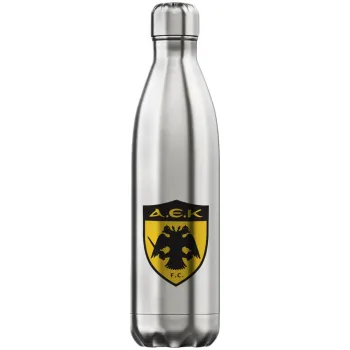 ΑΕΚ, Μεταλλικό παγούρι θερμός Inox (Stainless steel), διπλού τοιχώματος, 750ml