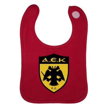 ΑΕΚ, Σαλιάρα με Σκρατς Κόκκινη 100% Organic Cotton (0-18 months)