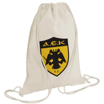 ΑΕΚ, Backpack bag GYMBAG natural (28x40cm)