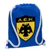 Backpack pouch GYMBAG Blue, with pocket (40x48cm) & thick cords