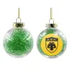 Transparent Christmas tree ball ornament with green filling 8cm