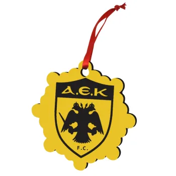 ΑΕΚ, Στολίδι Χριστουγεννιάτικο στολίδι snowflake ξύλινο 7.5cm