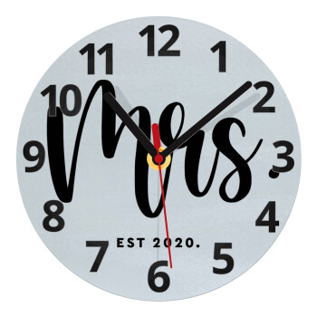 Mr & Mrs (Mrs), Ρολόι τοίχου γυάλινο (20cm)
