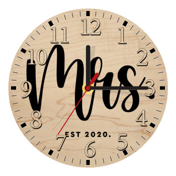 Mr & Mrs (Mrs), Ρολόι τοίχου ξύλινο plywood (20cm)