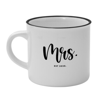 Mr & Mrs (Mrs), Κούπα κεραμική vintage Λευκή/Μαύρη 230ml