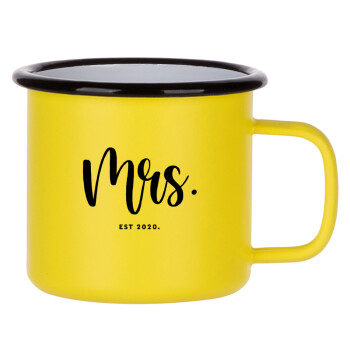 Mr & Mrs (Mrs), Metallic enamel MATT Yellow cup 360ml