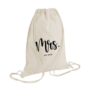 Mr & Mrs (Mrs), Τσάντα πλάτης πουγκί GYMBAG natural (28x40cm)