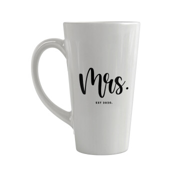 Mr & Mrs (Mrs), Κούπα κωνική Latte Μεγάλη, κεραμική, 450ml