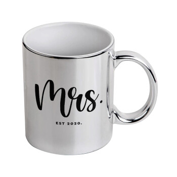Mr & Mrs (Mrs), Mug ceramic, silver mirror, 330ml