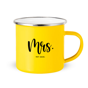 Mr & Mrs (Mrs), Κούπα Μεταλλική εμαγιέ Κίτρινη 360ml