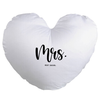 Mr & Mrs (Mrs), Μαξιλάρι καναπέ καρδιά 40x40cm περιέχεται το  γέμισμα