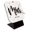 Quartz Wooden table clock with hands (10cm)